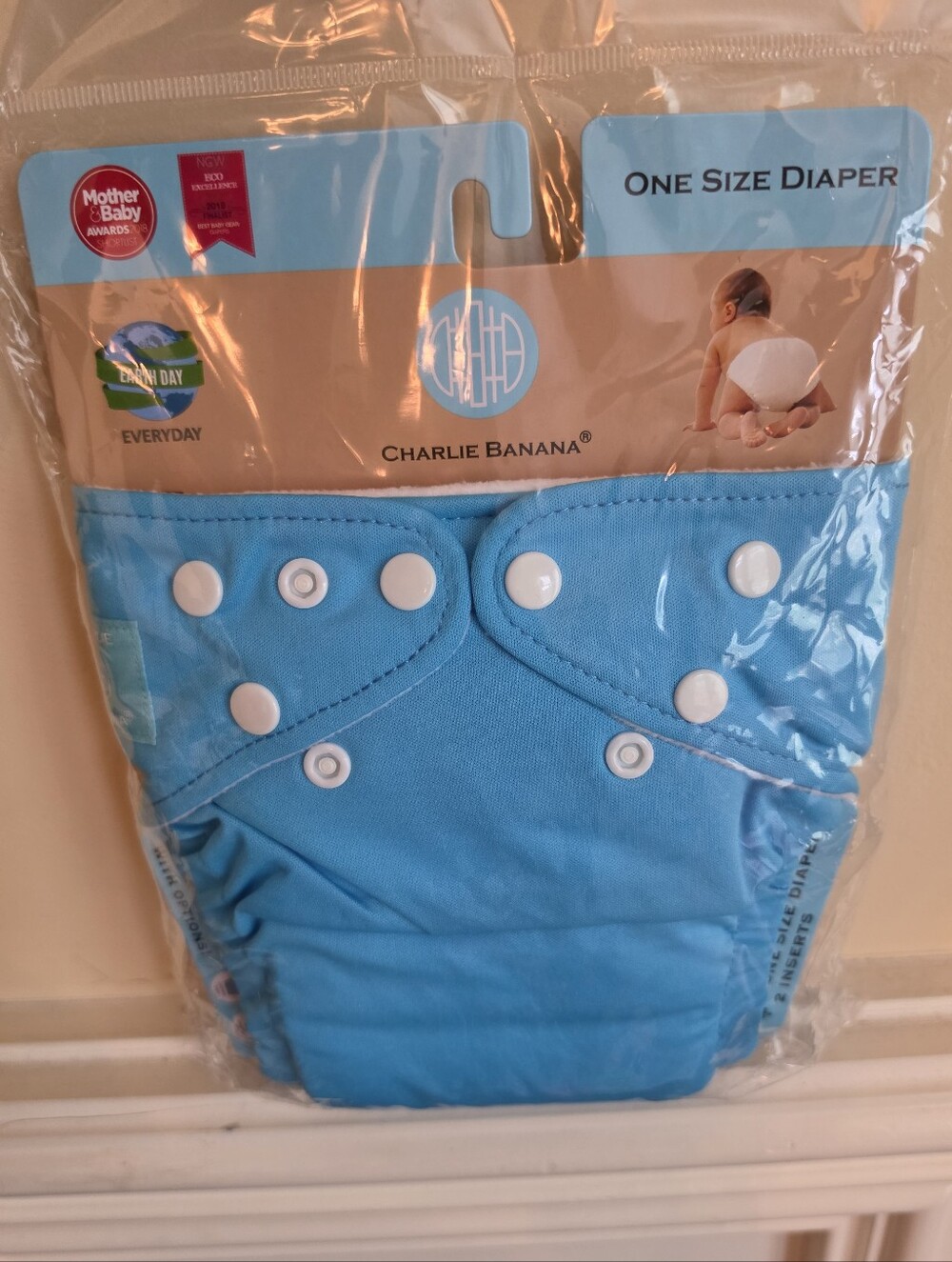 Charlie Banana Reusable One Size Diaper Cover - Blue NIP